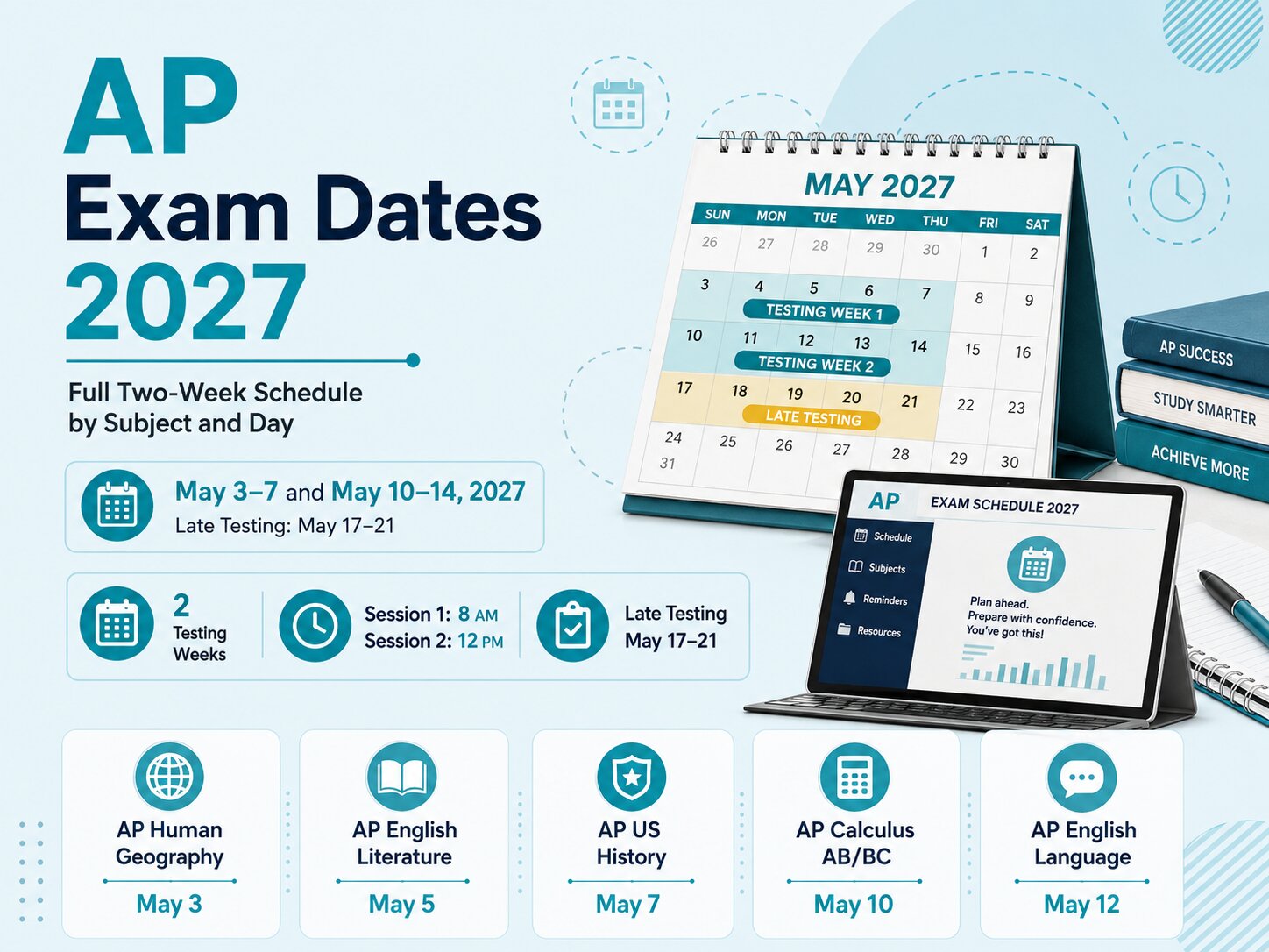 AP Exam Dates 2027: Full AP Exam Schedule by Subject